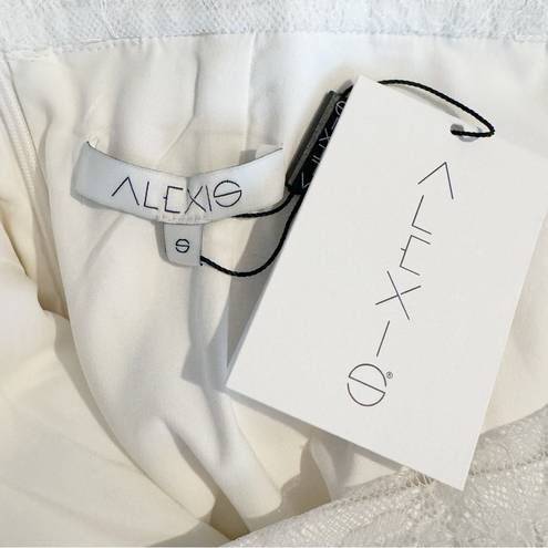 Alexis  Joelle White Lace Sheer Long Sleeve Wedding Bridal Boho Maxi Dress Small
