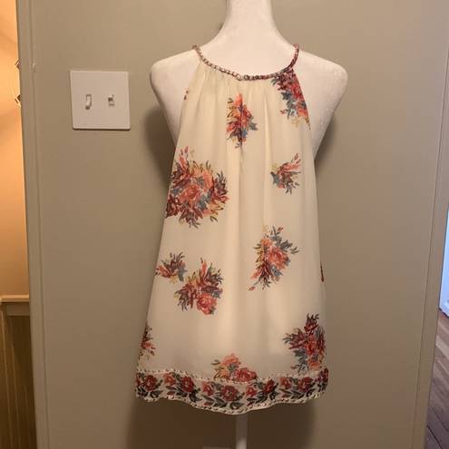 Joie  Floral Gris Tank in Porcelain