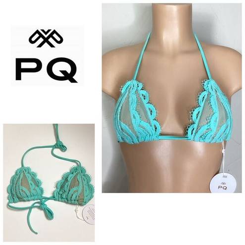 PilyQ New. PQ seafoam lace triangle bikini top. Small. Retails $89