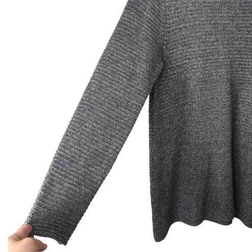 J.Jill  Pullover Sweater Women's L Gray Wool Blend Solid Long Sleeve Mock Neck