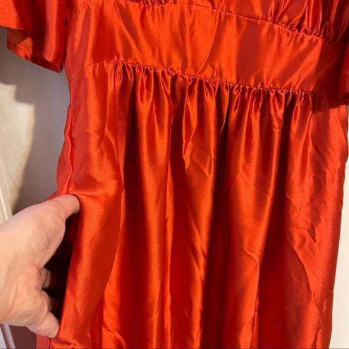 Cynthia Rowley COPY - COPY -  burnt orange 100% silk dress for Fall 2023.