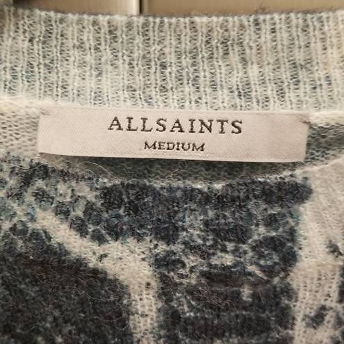 ALLSAINTS 💕💕 Python Jumper Sweater ~ Blue Snakeskin Animal Print Medium M NWT