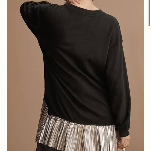 Pilcro  • Metallic Twofer Tunic Blouse Black Silver