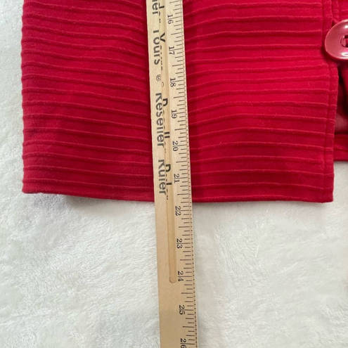 Coldwater Creek  Long Sleeve Lined Red Ribbed 4 Button Front Jacket Size PS #635