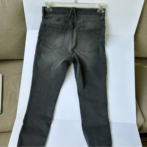 Good American  Good Legs Crop, distressed  stretch grey denim size 12/31