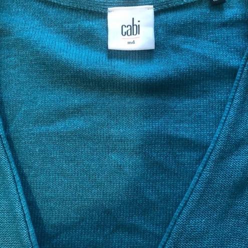 CAbi   Women’s Tearoom Cardigan Button Up Sweater M Teal Business Casual Fridays
