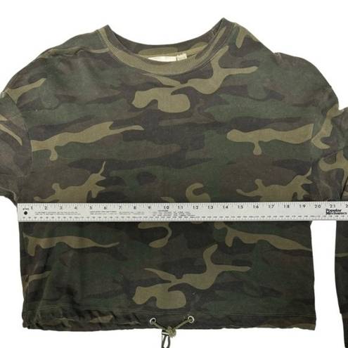 RD Style R D Style Green Camo Crop Sweatshirt Size S