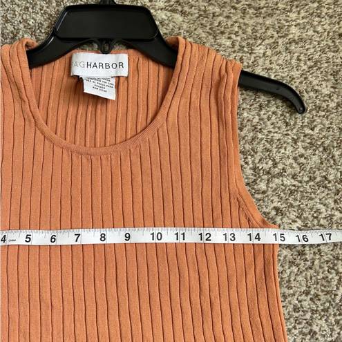 Sag Harbor  Vintage Ribbed Orange Sleeveless Tank Top Blouse Medium Spring