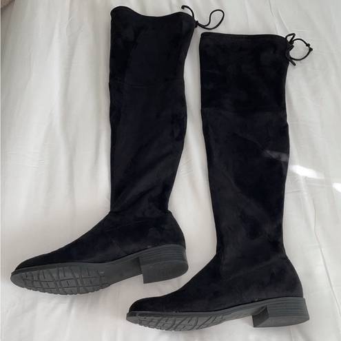 Unisa  Unadivan Black Fabric Over The Knee
High Boots!