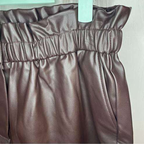 Laundry by Shelli Segal  Faux Leather Shorts Dark Brown M