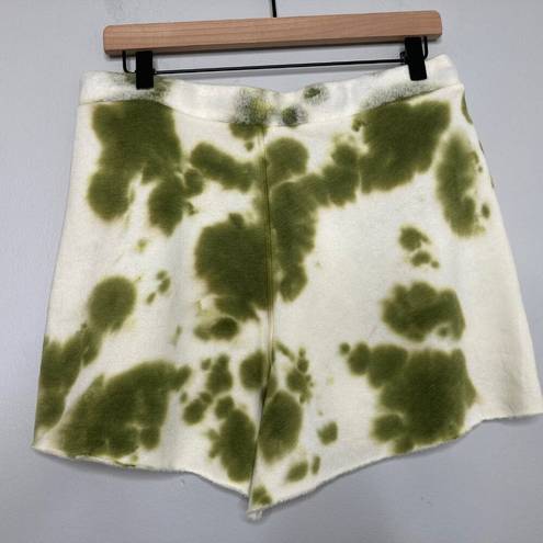 Free People Intimately  Set Womens Large Green Tie Dye Kelly Sweatshirt Shorts