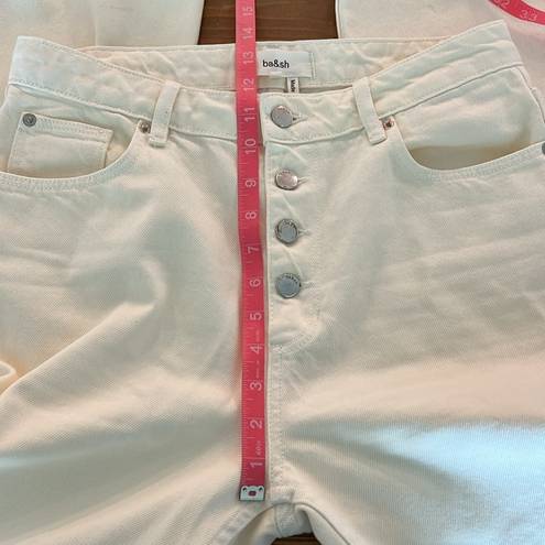 Ba&sh  Amber High Waisted High Rise Straight Leg Jeans Off White Cream Size 8