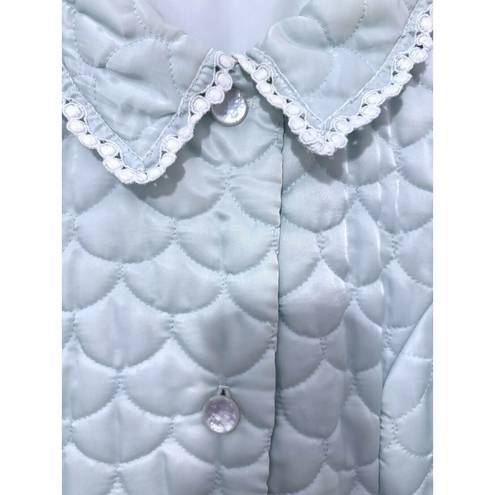 Christian Dior  Intimates Quilted Robe Size Small Aqua Color PLEASE READ
