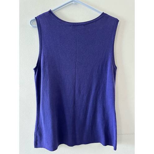 Coldwater Creek  Women's Tank Top Silk Cotton Sleeveless Scoop Neck Purple XL 16