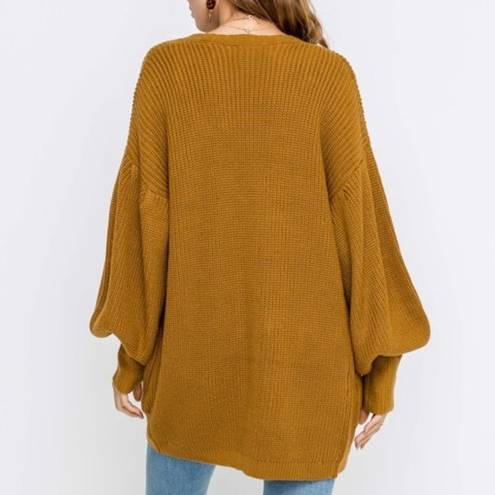 Lush Clothing Lush Dolman Sleeve Cardi Long Sleeve Open Cardigan Sweater Camel Brown Small