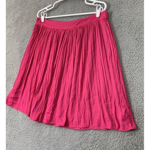 Rachel Zoe  Women's Pink Pleated Midi Skirt Elastic Waist Lined Size Large