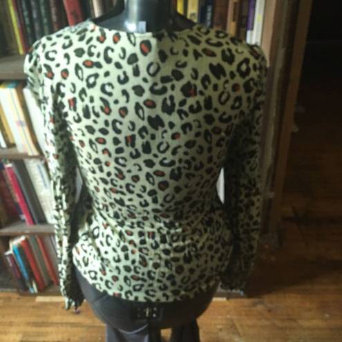 Blink  London leopard print S boho flowy lightweight blouse