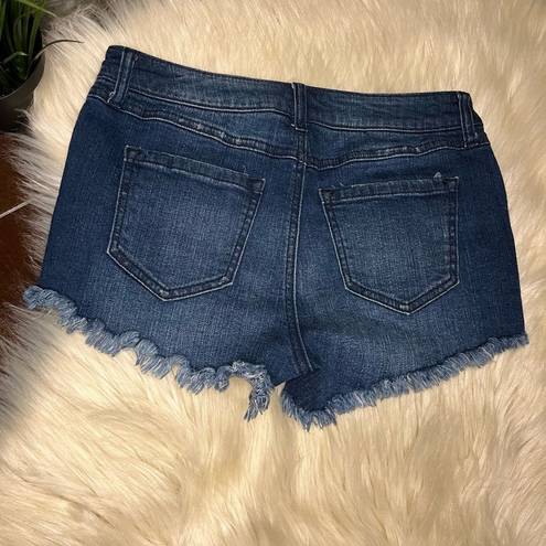 Harper  embroidery pocket distressed denim shorts sz 27