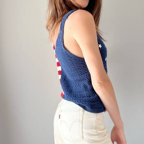 The Moon  & Madison American Flag Knit Tank Top