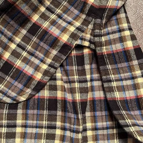 Everlane  Women’s The Boxy Flannel beech 100% cotton multi color plaid Size S NWT