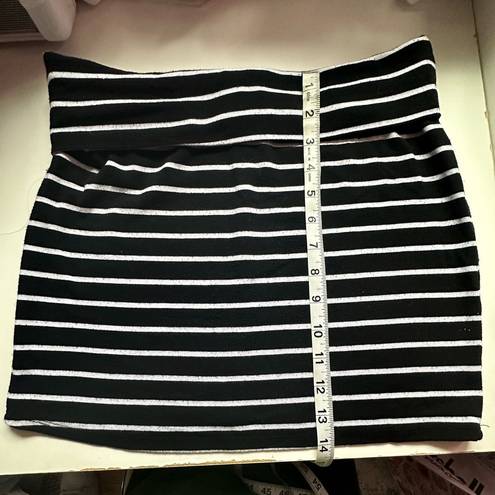 L8ter striped fold over mini skirt