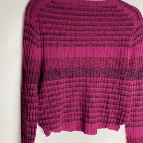 Babaton  Nathaniel space dyed striped cropped sweater in raspberry size Large NWT