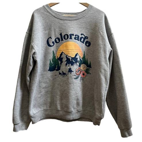 Wound Up Gray Colorado Graphic Micro Fleece Pull Over Sweatshirt Size XL (15-17)