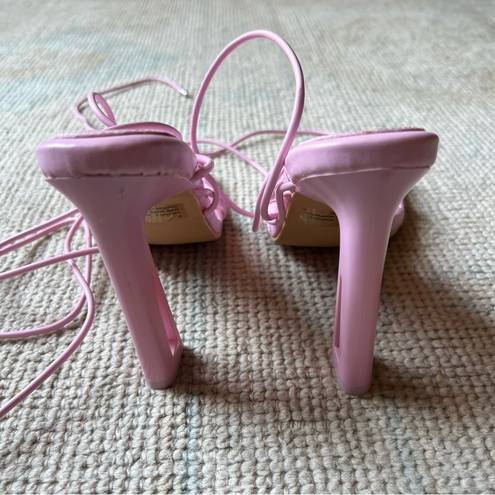 EGO NWOT  Light Pink Lace Up Square Toe Heels | 7.5