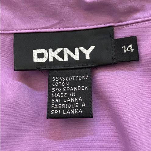 DKNY  size 14 cotton purple button down shirt.