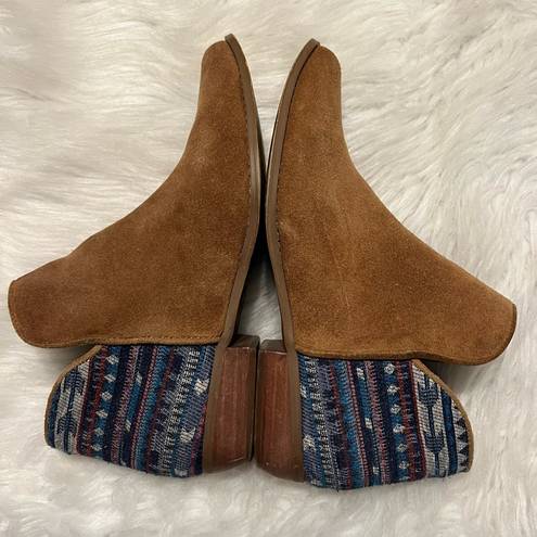 sbicca  Vintage Collection Boots Booties Brown Suede Southwest Print size 7.5