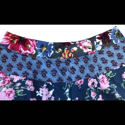 Meshki Moshiki Hot Cookie Reversible Floral Wrap Skirt Bright Colors W/Pockets OS