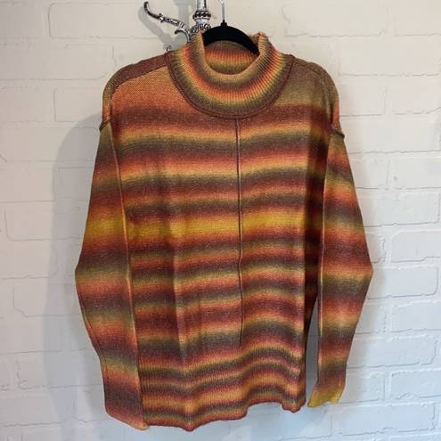 BeachLunchLounge  NEW Collection Colorful Ombre Mock Neck‎ Sweater large