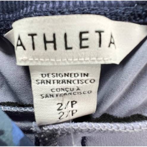 Athleta  Womens Brooklyn Ankle Pants Sz 2P Captivate Chrome Blue Pockets UPF 50+