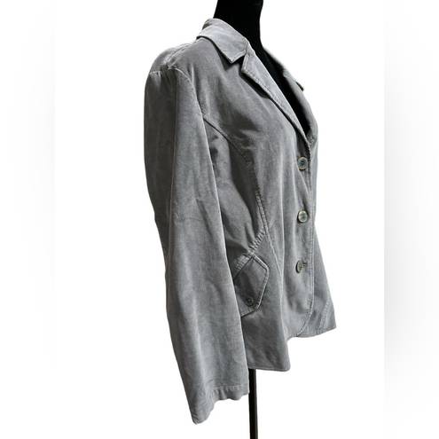 J.Jill  Gray Corduroy Blazer Women's Size Large Preppy Neutral Coat