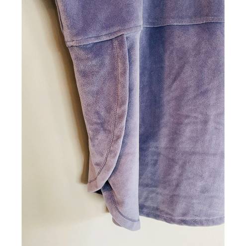 Donna Karan  Purple Velour Sweatshirt Soft S Oversized Hooded Cozy B5