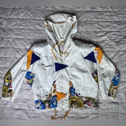 Mulberry Vintage  Street White w/ Nautical Patchwork Details Windbreaker - Medium