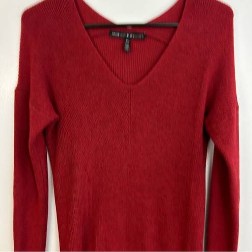 White House | Black Market WHBM Dark Wine Red Long sleeve Sweater Dress Size XS