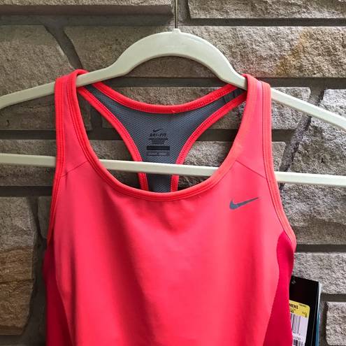 Nike  Drifit Long Tank Top Training athletic Small Neon Orange Pink NWT