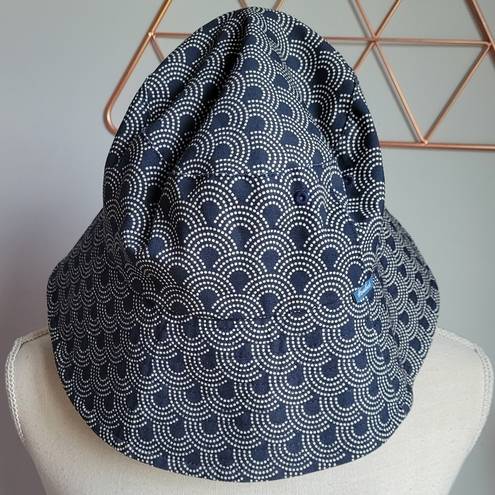 Pacific&Co Hemlock Hat ., Bali Navy White Dot Swirl Bucket Sun Beach Hat, Size Medium