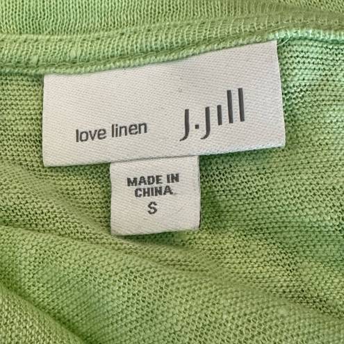 J.Jill  Pure Jill Lime Green 100% Linen Loose Fit Tank Top Size Small