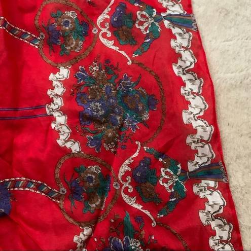 Edge Vintage Hand  Rolled Silk Blend Colorful Floral Calico Scarf