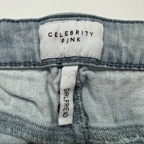 Celebrity Pink  Girlfriend Distressed Destroyed Light Wash Blue Jeans 9 W 29