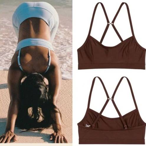 Free People Movement NEW Abysse x  Schaffer sports bra dark brown,L