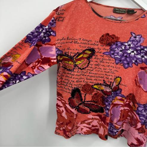 American Vintage Vintage Y2K Embellished Fairycore Shirt Size Large Butterfly Early 2000s