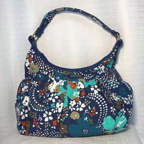 O'Neill O’Neill Navy White Turquoise Floral Canvas Shoulder Bag