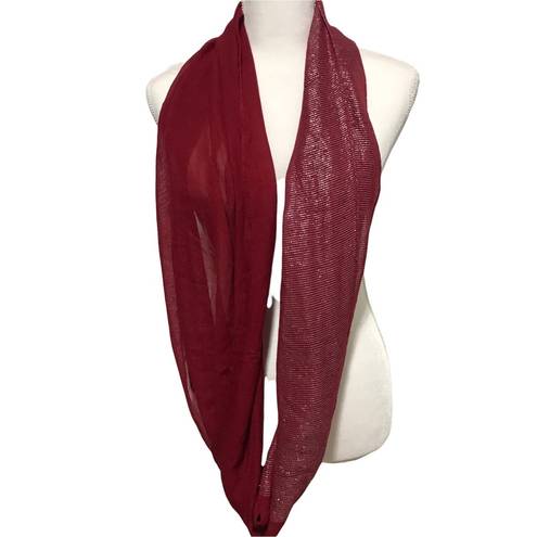 infinity CHIC  Scarf Red Silver Sparkle Contrasting Fabric Viscose