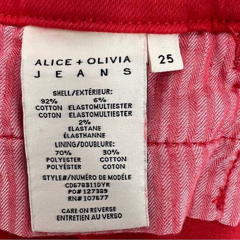 Alice + Olivia  Gorgeous Coin Pocket Jean Perfect
Ruby Red Flared High Waist 25