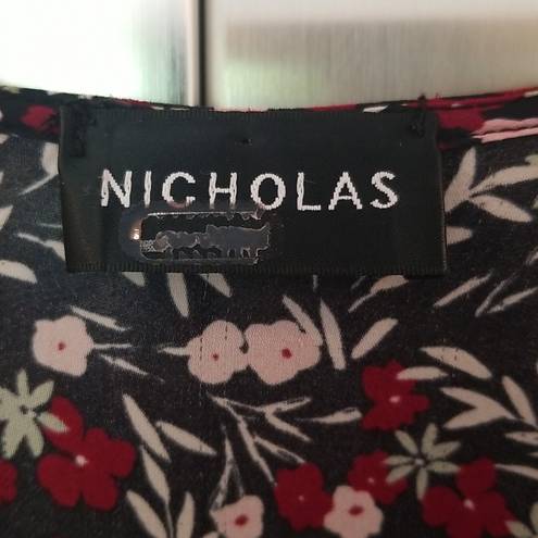 Daisy 💕NICHOLAS💕 Mini  Wrap-Effect Floral-Print Silk Dress US 10