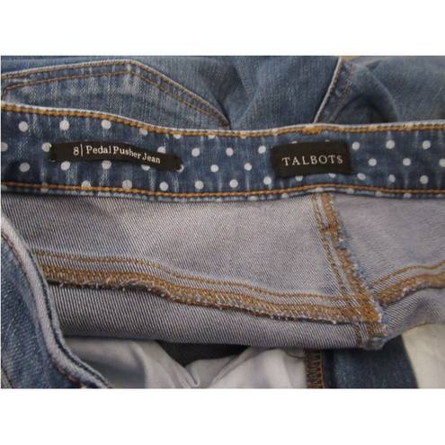 Talbots NWT  womens size 8 Pedal Pusher jean cropped blue jeans crop stretch