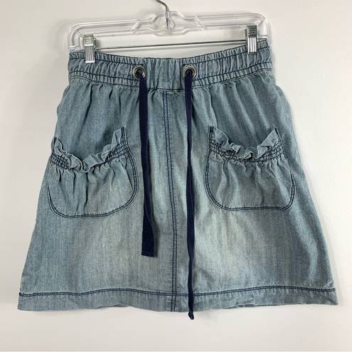 DKNY  Jeans Drawstring Waist Denim Skirt